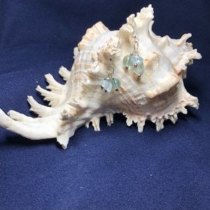 Handcrafted Sterling silver earrings with blue semi precious stones